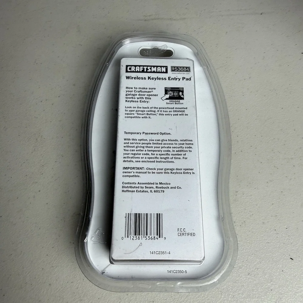 Craftsman Wireless Keyless Garage Door Entry Pad #953684 New